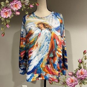 Angel acrylic painting sweatshirt